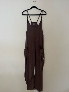 Free People • NWOT FP Movement Hot Shot Onesie in Washed Brown
